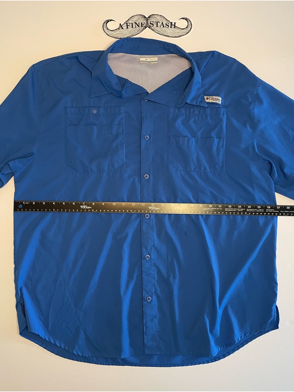 Columbia PFG Tamiami II Shirt XXL Men's Blue Short Sleeve Fishing Outdoors